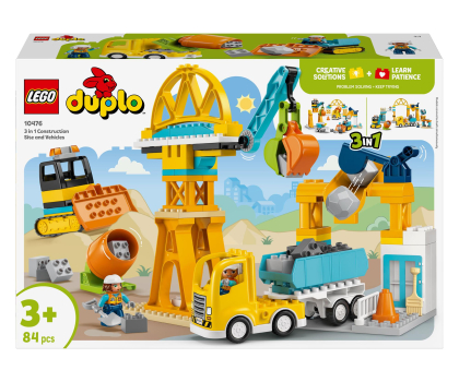 Klocki LEGO® LEGO DUPLO 10476 Plac budowy z pojazdami 3 w 1